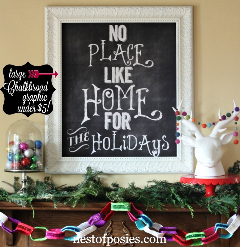 Turn a printable into a poster for under $5! Plus my Christmas Mantel -  Nest of Posies
