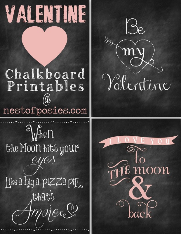 Valentine Chalkboard Printables Nest Of Posies