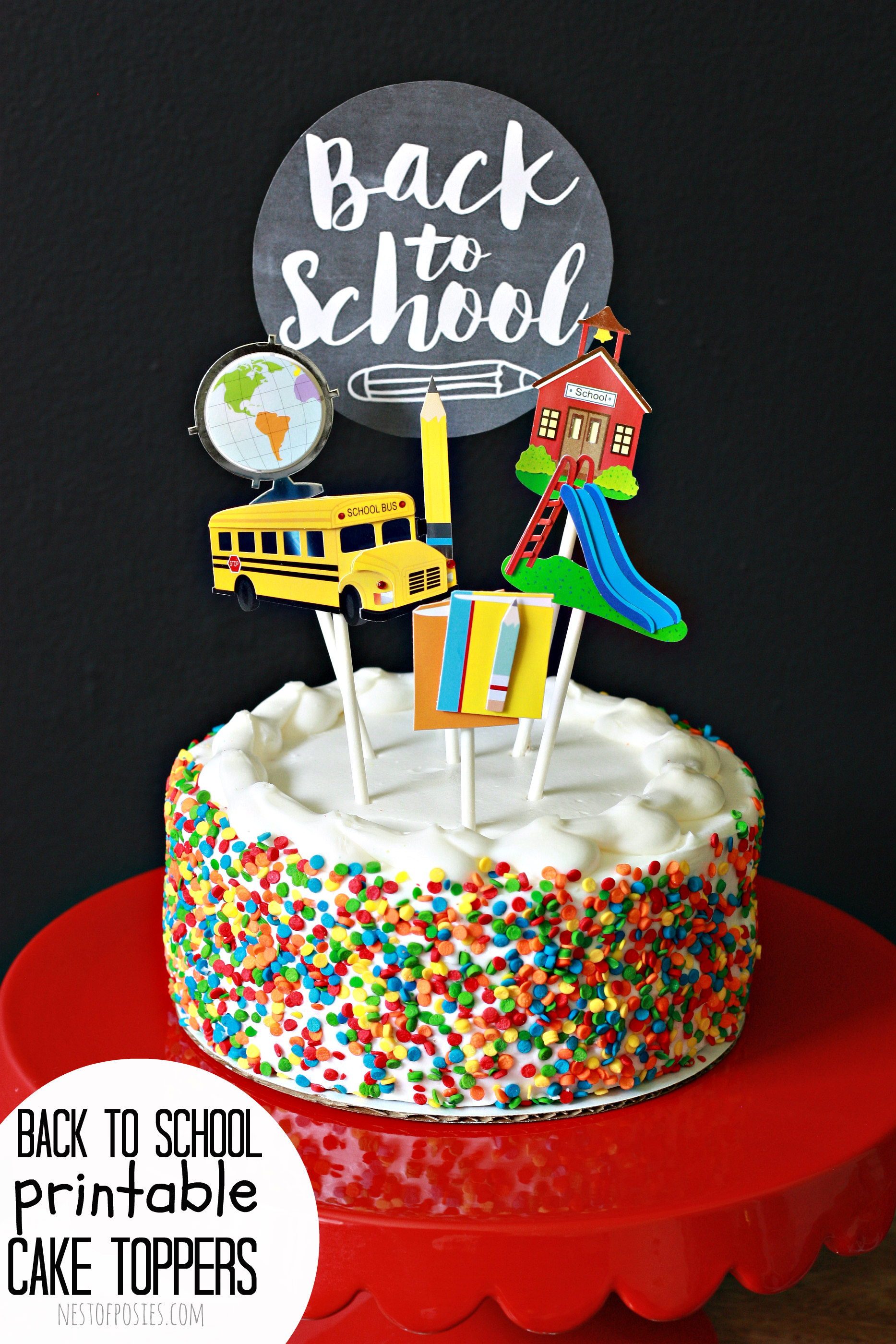 Cake Toppers for Back to School. Free download