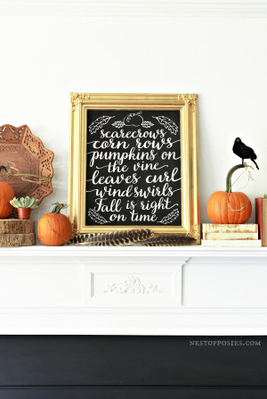 Fall is Right on Time Chalkboard Printable