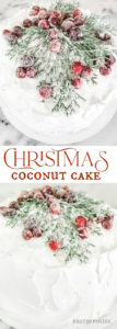 Christmas Coconut Cake with Sugared Berries